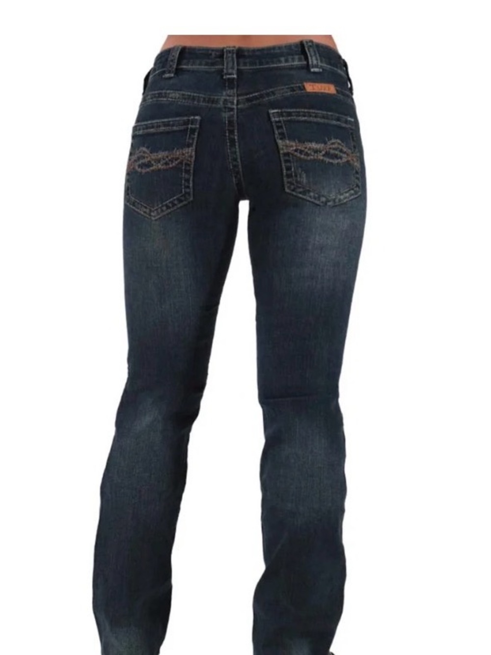 Cowgirl Tuff Women’s Boot Cut Jean Western Edge Dark 29x35